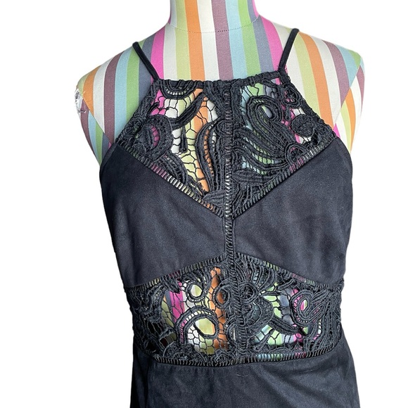 Revolve J.O.A. Lace Cut Out Bodycon Dress in Black 0972 - Picture 3 of 6